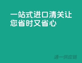 一站式进口清关，让您省时又省心