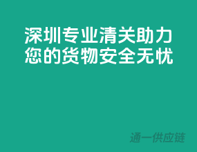 深圳专业清关，助力您的货物安全无忧