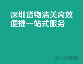 深圳货物清关，高效便捷一站式服务