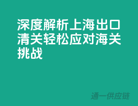 深度解析上海出口清关，轻松应对海关挑战