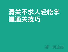 清关不求人，轻松掌握通关技巧