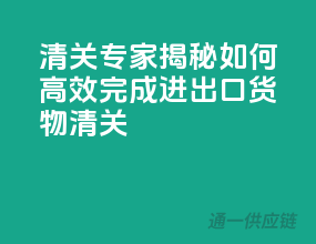 清关专家揭秘：如何高效完成进出口货物清关？