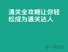 清关全攻略，让你轻松成为通关达人