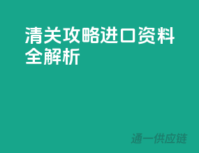 清关攻略：进口资料全解析