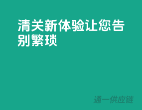 清关新体验，让您告别繁琐！