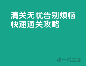 清关无忧，告别烦恼，快速通关攻略