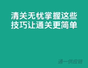 清关无忧，掌握这些技巧让通关更简单！