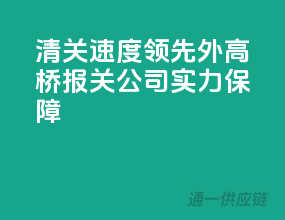 清关速度领先，外高桥报关公司实力保障