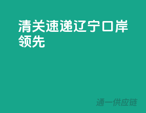 清关速递，辽宁口岸领先