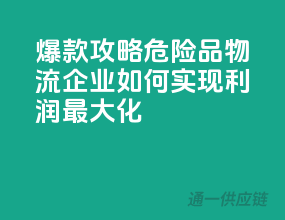 爆款攻略：危险品物流企业如何实现利润最大化？