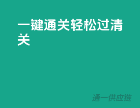 一键通关，轻松过清关！