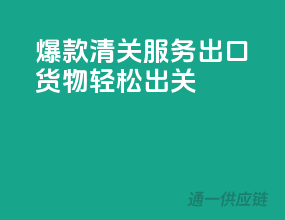 爆款清关服务，出口货物轻松出关