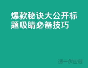 爆款秘诀大公开！标题吸睛必备技巧