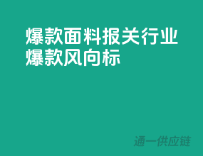爆款面料报关，行业爆款风向标