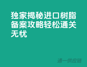 独家揭秘：进口树脂备案攻略，轻松通关无忧