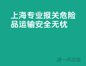 上海专业报关，危险品运输安全无忧