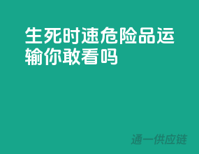 生死时速！危险品运输，你敢看吗？