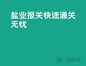 盐业报关，快速通关无忧