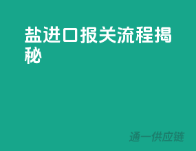 盐进口报关流程揭秘