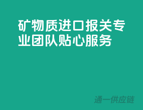 矿物质进口报关，专业团队贴心服务