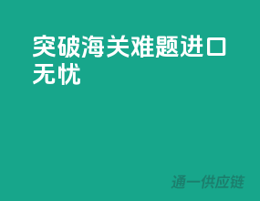 突破海关难题，进口无忧