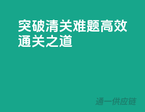 突破清关难题，高效通关之道