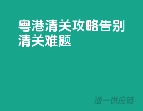 粤港清关攻略，告别清关难题