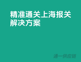 精准通关，上海报关解决方案