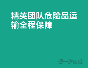 精英团队，危险品运输全程保障