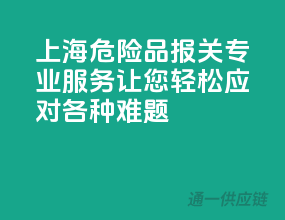 上海危险品报关，专业服务，让您轻松应对各种难题！