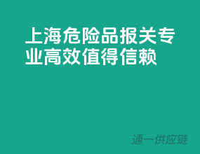 上海危险品报关，专业高效，值得信赖