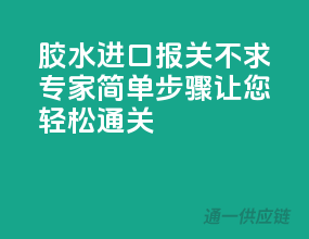 胶水进口报关不求专家，简单步骤让您轻松通关