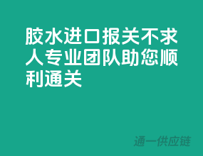 胶水进口报关不求人，专业团队助您顺利通关