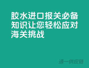 胶水进口报关必备知识，让您轻松应对海关挑战