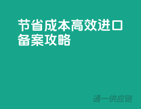 节省成本，高效进口备案攻略