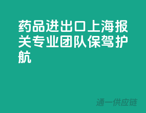 药品进出口，上海报关专业团队保驾护航