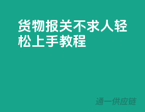 货物报关不求人，轻松上手教程