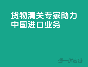 货物清关专家，助力中国进口业务