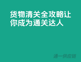 货物清关全攻略，让你成为通关达人