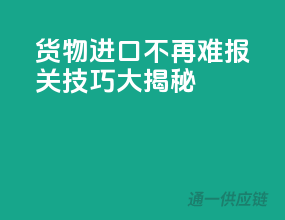 货物进口不再难：报关技巧大揭秘