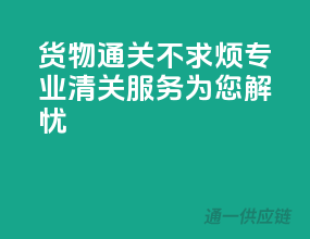 货物通关不求烦，专业清关服务为您解忧！