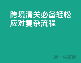 跨境清关必备，轻松应对复杂流程