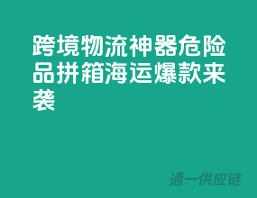 跨境物流神器：危险品拼箱海运爆款来袭