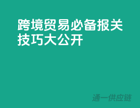 跨境贸易必备，报关技巧大公开