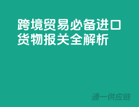 跨境贸易必备：进口货物报关全解析