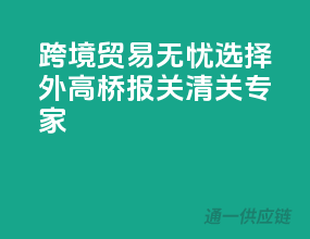跨境贸易无忧，选择外高桥报关清关专家