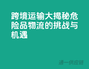 跨境运输大揭秘：危险品物流的挑战与机遇