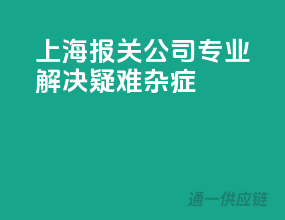 上海报关公司，专业解决疑难杂症