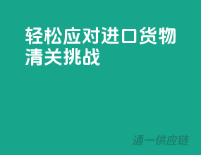轻松应对进口货物清关挑战