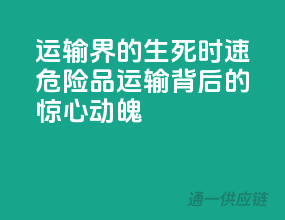 运输界的生死时速：危险品运输背后的惊心动魄